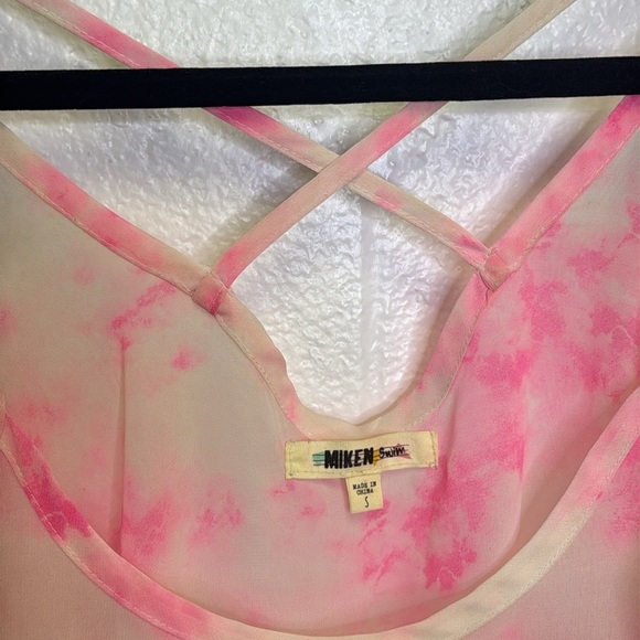 Miken Pink Swim Cover Up with Spaghetti Straps - Picture 2 of 7